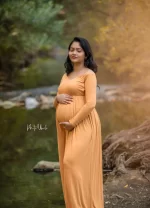 Full Sleeves Dress Elegant Maternity Dress For Photography