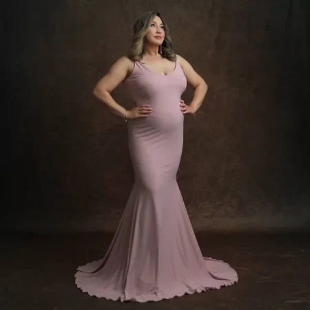 Netted Frill Maternity and Twinning Dress with Straight Gown and Body Suit