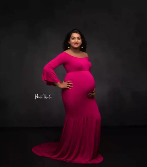 Elegant Full-Sleeve Maternity Dress for Your Baby Shower