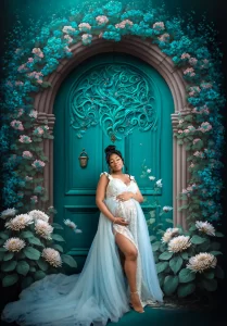 Gorgeous Light Blue Maternity Dress for Pregnancy Photoshoots