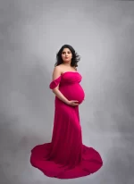 Radiant Off Shoulder Long Maternity Photography Dress