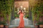 Rusty Off-Shoulder Long Maternity Photography Dress