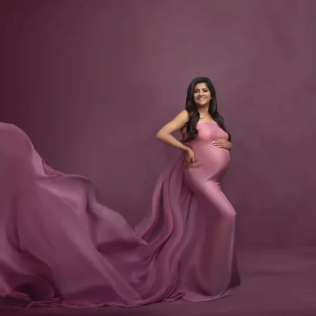 Soft Chiffon Wrap Maternity Gown to Add a Touch of Femininity