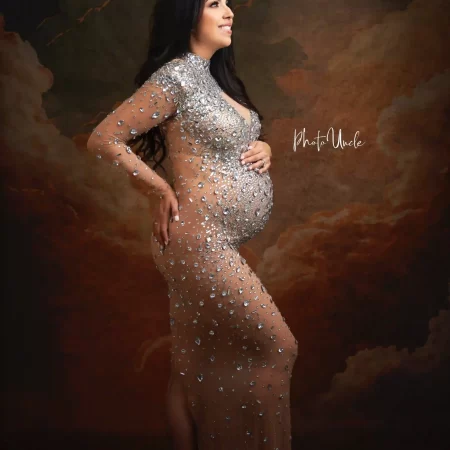 Amazing Maternity Dress Embellished for Pregnancy Photoshoots