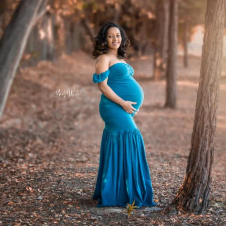 Stunning Off-Shoulder Maternity Gown Ideal for Capturing Your Pregnancy Glow (Copy)