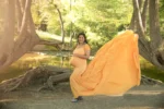 Maternity Photography Dress in Mustard Shade Perfect for Your Photo Session