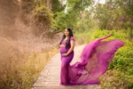 Purple Maternity Photography Dress For Photo Shoot