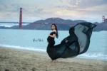 Stylish Black Off-Shoulder Maternity Maxi Gown for Photo Shoots and Pregnancy Glamour