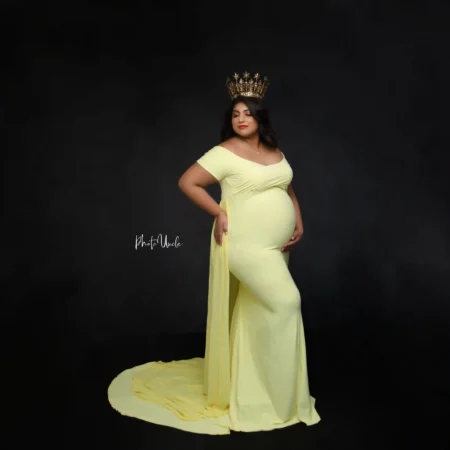 Yellow Vibrant and Stylish Pregnancy Dress