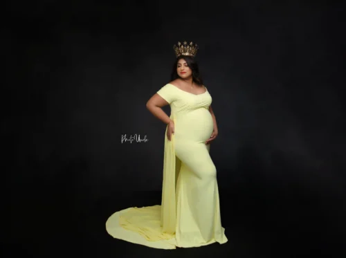 Yellow Vibrant and Stylish Pregnancy Dress