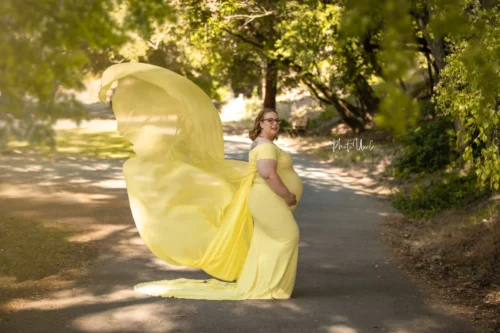 Yellow Vibrant and Stylish Pregnancy Dress