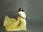 Yellow Vibrant and Stylish Pregnancy Dress